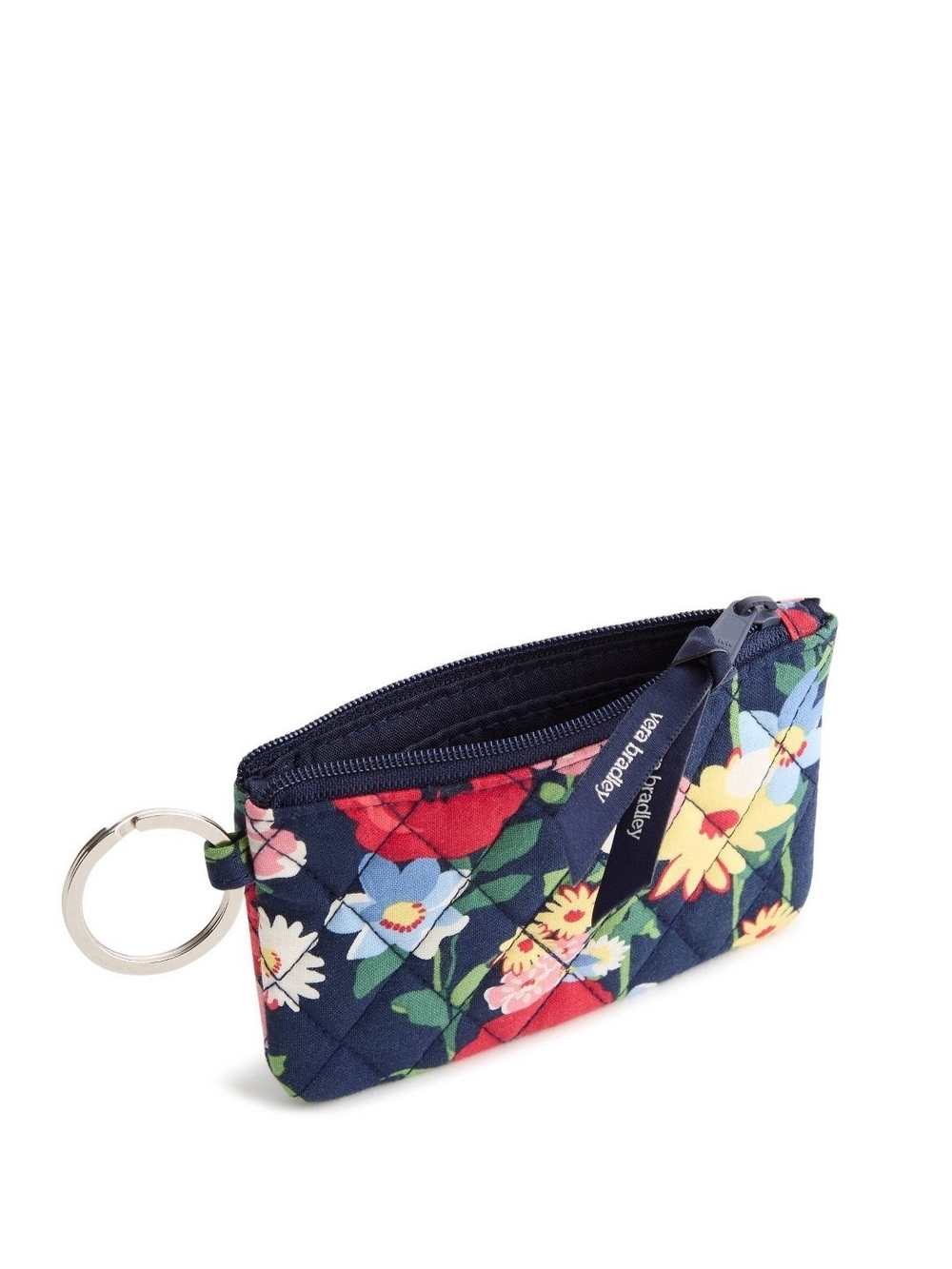 Vera Bradley Navy Floral Quilted Key & Card Pouch